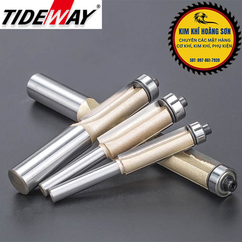 Mũi soi gỗ thẳng CNC lấy nền, Mũi phay TIDEWAY cốt 6.3mm và 12.7mm có bi sử dụng cho máy phay, máy cắt CNC