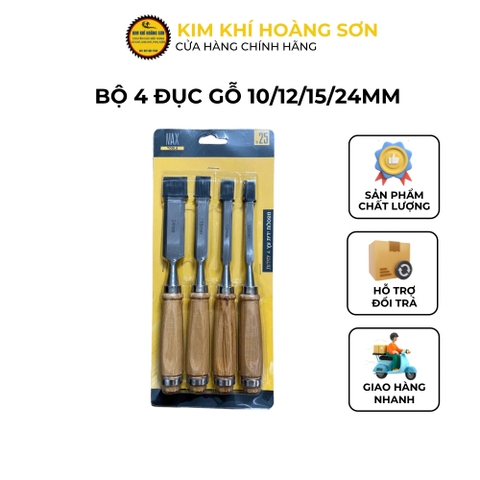 Bộ 4 mũi đục gỗ cầm tay MAXTOOL kích thước 10/12/15/24mm có độ bền, chịu lực cao tránh cong vênh, đảm bảo an toàn