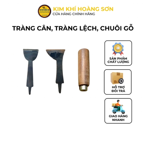 Đục gỗ, tràng cân, tràng lệch chất liệu thép C45, chuôi tông gỗ nghiến chất lượng cao, độ bền tốt, tay cầm chắc chắn