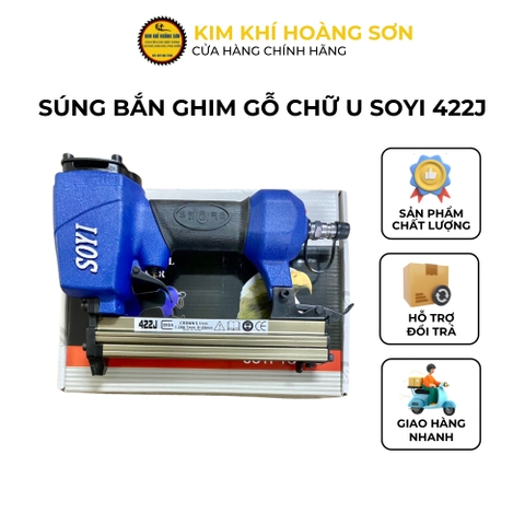 Súng bắn ghim gỗ chữ U SOYI 422J bằng hơi chuyên dụng, Súng bắn đinh chữ U chuyên dùng lắp ráp, sản xuất tủ, giày