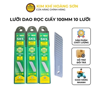Lưỡi dao rọc giấy lớn dài 100mm hộp 10 lưỡi dao, Lưỡi dao trổ to cắt giấy FEIBAO chất liệu thép tốt