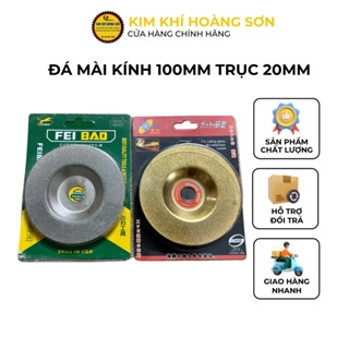 Đá mài kính đỏ, xanh FEIBAO đường kính 100mm, Lưỡi mài kim cương, đá, gạch lỗ trục 20mm đa năng