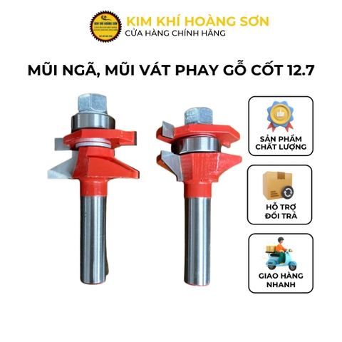 Mũi phay gỗ đánh tủ bếp vát, ngã chỉ 12mm có bi, Mũi soi gỗ Router cốt 12.7mm cao cấp chịu nhiệt tốt