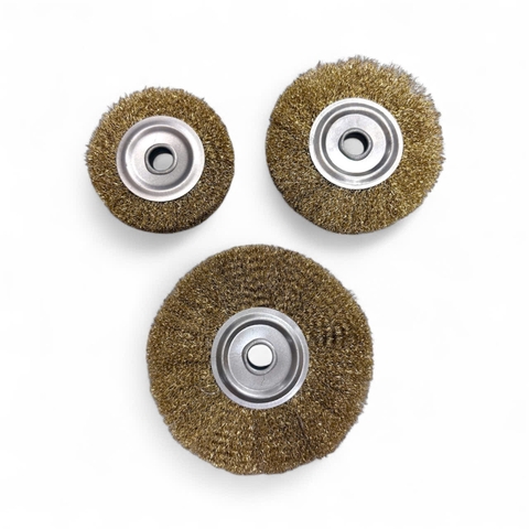 Chổi đánh rỉ sắt đĩa cước rỉ sét lỗ trục 16mm đường kính 100mm, 125mm, 150mm lắp máy mài cầm tay