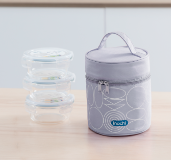 Bộ hộp thuỷ tinh tròn Nikko kèm túi giữ nhiệt Yoshino