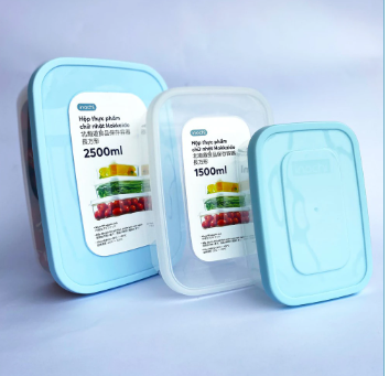 Bộ 3 hộp thực phẩm chữ nhật Hokkaido 500-1000-2000ml