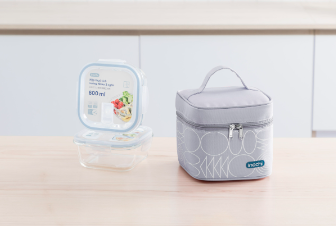 Bộ hộp thuỷ tinh vuông Nikko kèm túi giữ nhiệt Yoshino