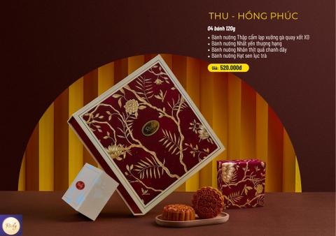 Bánh trung thu Hồng Phúc hộp 120g x4 x 8