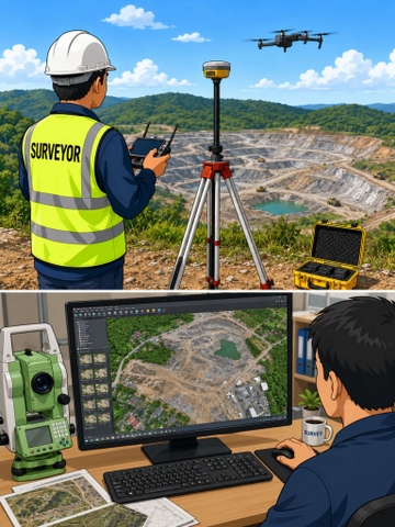Cách dùng laser camera để đo và bố trí điểm trên máy RTK Hi-target