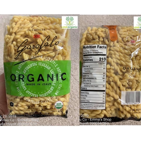 Nui hữu cơ Gemelli - 500g