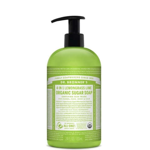 [Dr Bronner]Xà Phòng hữu cơ 4 in 1 Dr  Bronner's Sugar Soap 355mL Chanh Xả
