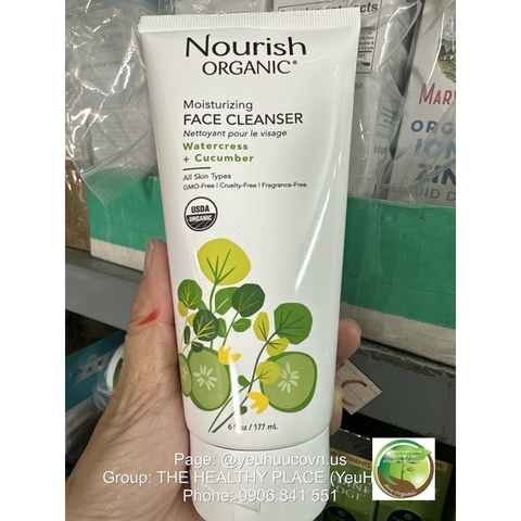 🥒🍀🌼 <<Có Sẵn>>  SỮA RỬA MẶT HỮU CƠ NOURISH ORGANIC Size 117ml
