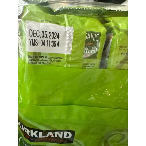 <CÓ SẴN> RONG BIỂN HỮU CƠ KIRKLAND (17g) - Organic Sesame Roasted Seaweed