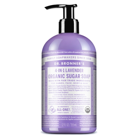 <CÓ SẴN>[Dr Bronner’s] Xà Phòng hữu cơ 4 in 1 Dr Bronner's Sugar Soap 355mL