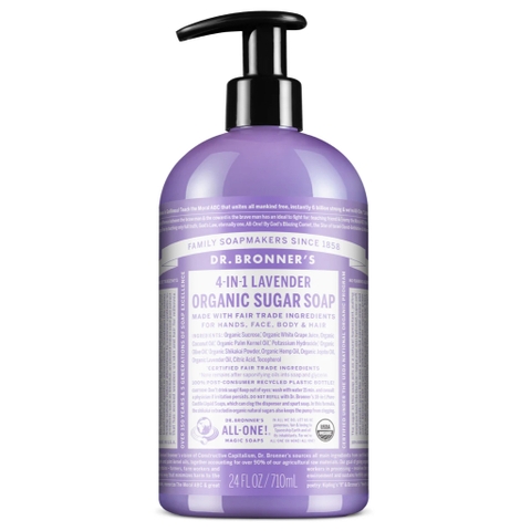 CÓ SẴN [Dr Bronner’s] Xà Bông Hữu Cơ 4 in 1 Dr Bronner’s Sugar Soap 710mL