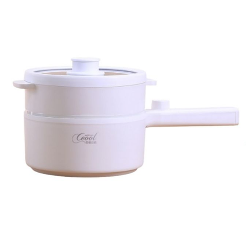 Nồi lẩu điện đa năng mini 1.5L 2 tầng 600W, chống dính cao cấp