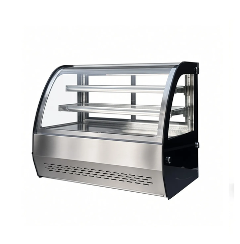 Tủ bánh kem để bàn 3 tầng kính cong (70 cm)