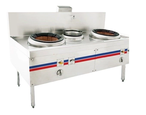 Bếp Á 2 Họng Đốt Có Quạt + Bầu Nước