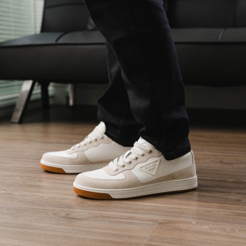 Giày PRADA Triangle Logo White Milk Sneaker