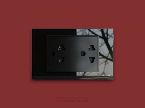 Ổ cắm đôi Thái Kính cường lực ĐEN