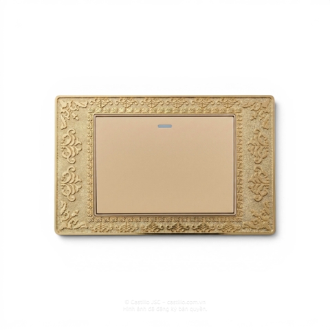 Công tắc 1 phím Hoa văn vàng 24k