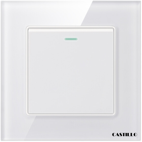 Công tắc 1 phím Kính cường lực TRẮNG