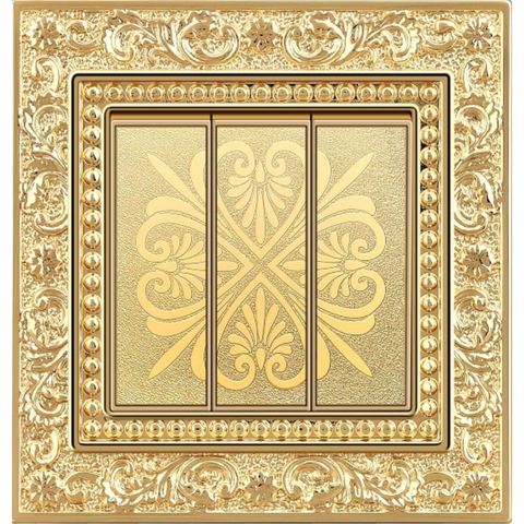 Công tắc 3 phím Đồng Vàng 24k