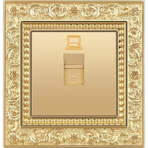 Ổ cắm Internet Đồng Vàng 24k