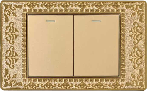 Công tắc 2 phím Đồng vàng 18k