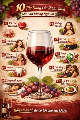 🍷 10 Tác Dụng Của Rượu Vang Mà Bạn Không Ngờ Tới