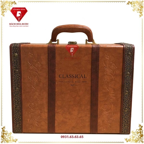 Hộp Rượu Da Đôi Classical