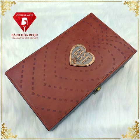 Hộp Da Đôi Trái Tim Fine Wine