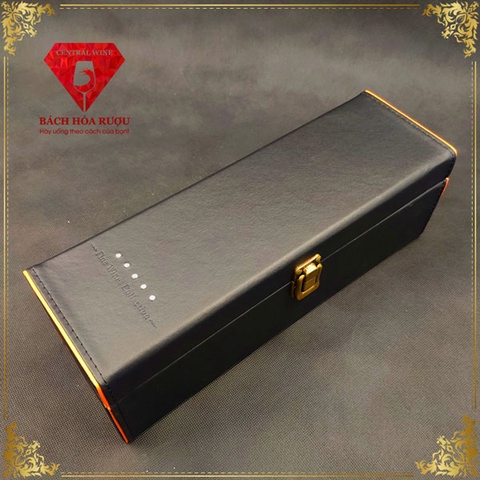 Hộp Quà Da Đen Viền Cam Sang Trọng