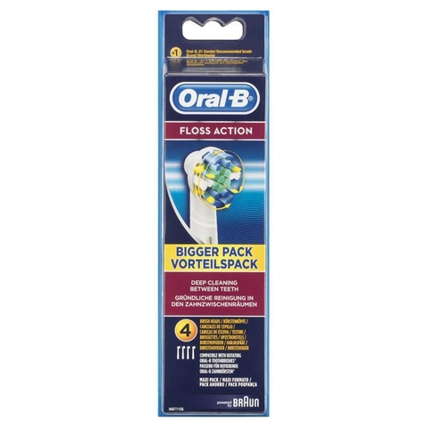 Oral B Floss Action electric toothbrush heads set of 4 for adults