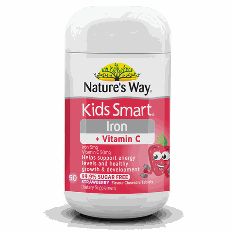 Nature's Way Iron + Vitamin C Kids Smart 50 Chewable Tablets
