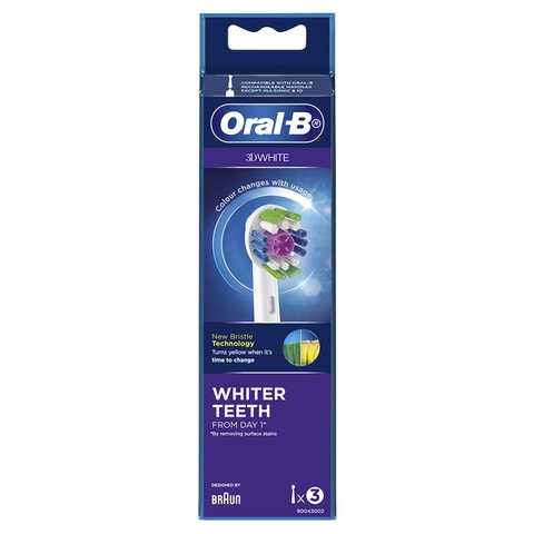 Oral B 3D White electric toothbrush heads from Australia, set of 3 heads