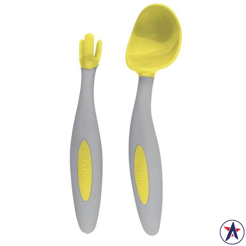 Set spoon fork B.Box Cutlery Set Lemon Sherbert color Yellow lemon give little from 9 months year old