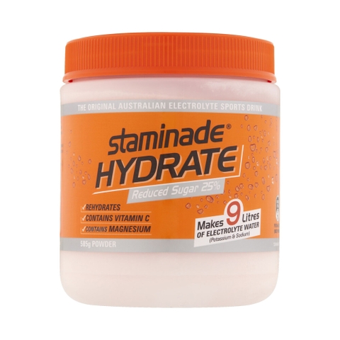 Staminade Hydrate Orange Australian electrolyte rehydration powder 585g
