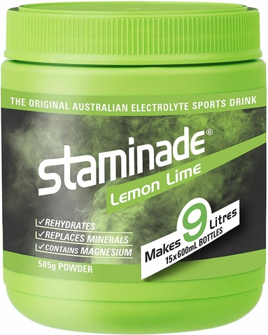 Staminade Lemon & Lime Australian electrolyte rehydration powder 585g