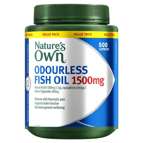 Nature's Own Odorless Fish Oil 1500mg 500 capsules