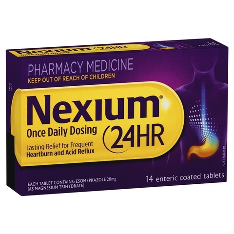 Nexium 24hr (Esomeprazole 20mg) treats gastritis 14 tablets