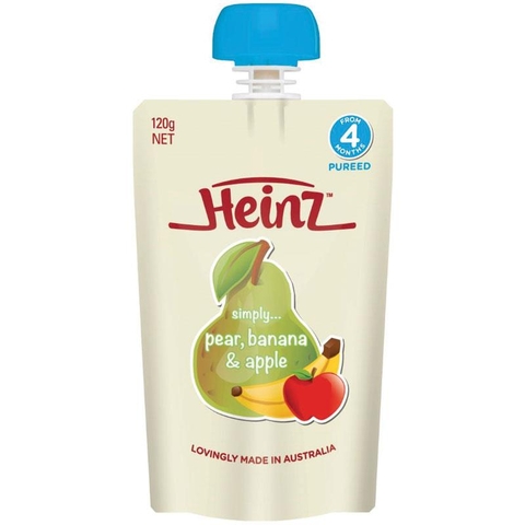 Heinz weaning powder for 4 month old babies Pear Banana & Apple Pouch 120g