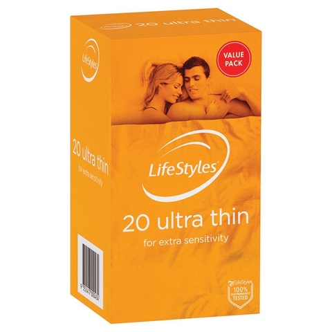 LifeStyles Ultra Thin for Extra Sensitivity condoms box of 20