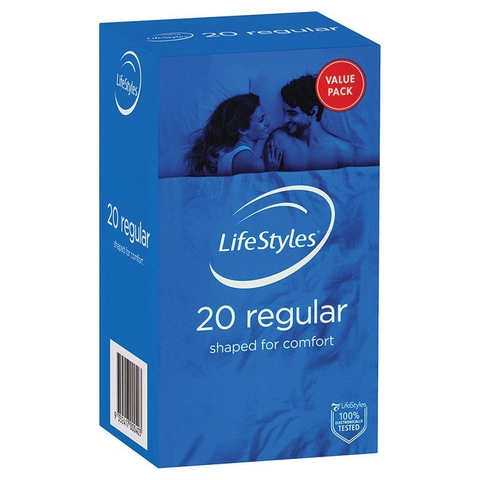 LifeStyles Regular Shaped for Comfort condoms box of 20