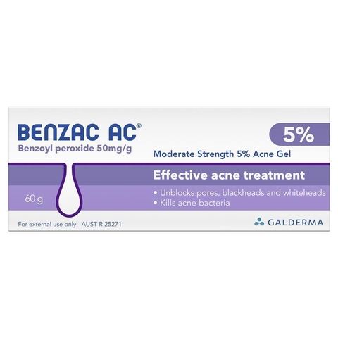 Benzac AC Gel 5% 60g acne treatment cream