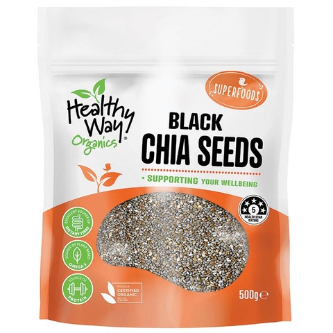 Australian Black Chia Seeds Healthy Way Organic Black Chia Seeds 500g