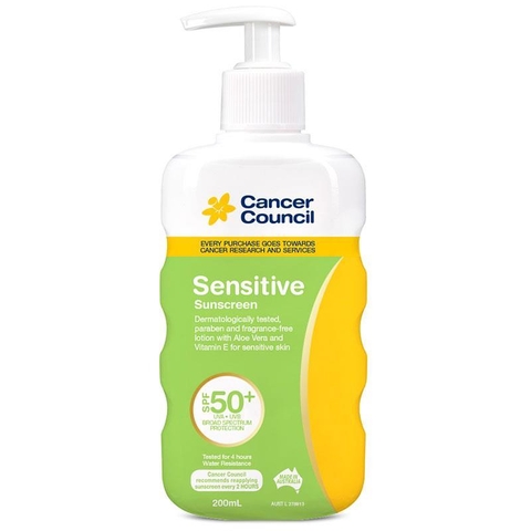 Cancer Council Sensitive sunscreen for sensitive skin 200ml