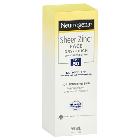 Neutrogena Sheer Zinc Face SPF50 facial sunscreen 59ml