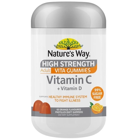 Nature's Way High Strength Adult Vita Gummies Vitamin C + Vitamin D 65 Pastilles