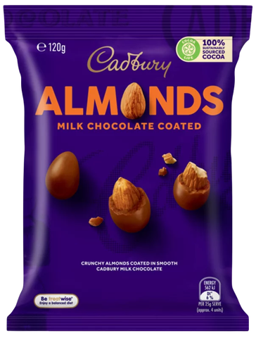 Cadbury Milk Chocolate Coated Almond Candy 120g